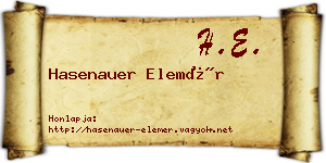 Hasenauer Elemér névjegykártya
