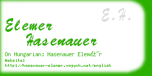 elemer hasenauer business card